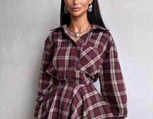 Комплект: сорочка + спідниця у клітинку  Комплект: сорочка + спідниця у клітинку  | PUSHKA SHOP