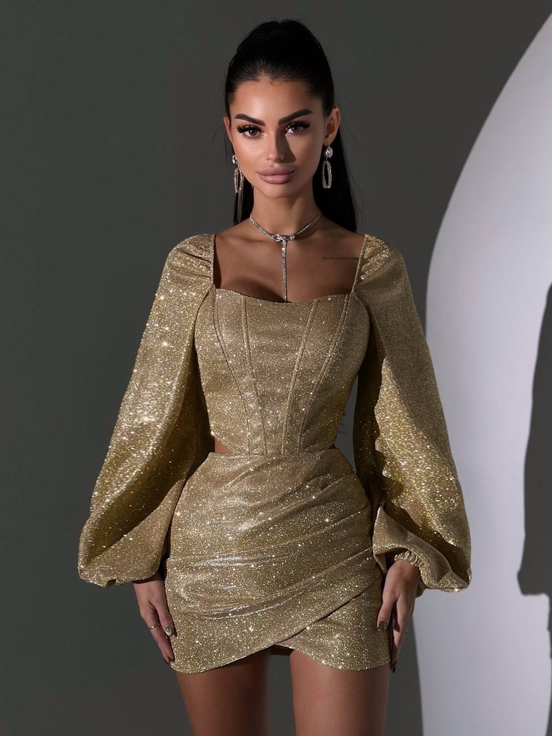 Сяючий комплект: корсет + спідниця міні з драпіруванням Сяючий комплект: корсет + спідниця міні з драпіруванням | PUSHKA SHOP