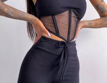 Трикотажный комплект: корсетный топ на косточках + леггинсы Трикотажный комплект: корсетный топ на косточках + леггинсы | PUSHKA SHOP