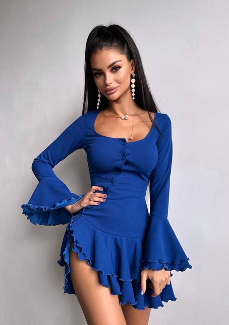 Сукня з з воланами на ґудзиках  Сукня з з воланами на ґудзиках  | PUSHKA SHOP