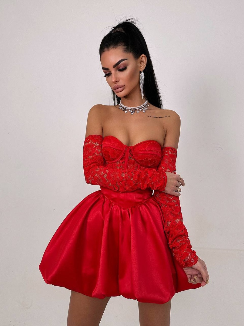 Комплект: мереживний корсет бюстьє + корсетна спідниця | PUSHKA SHOP