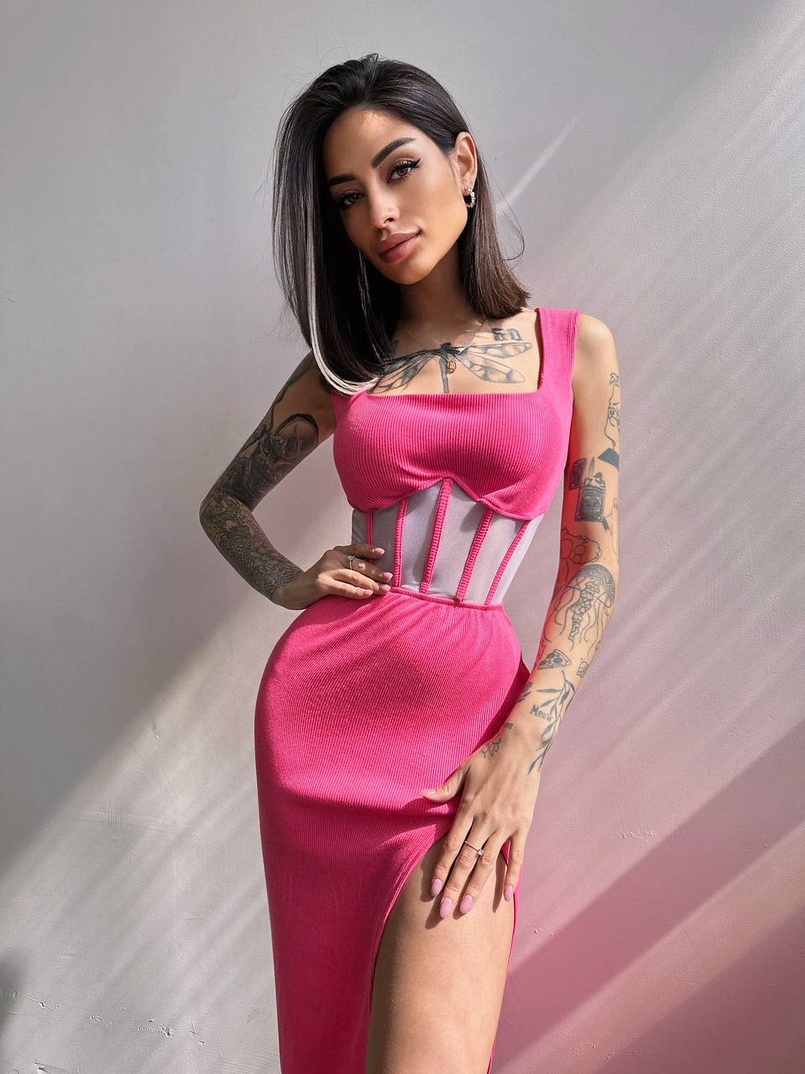 Сукня-міді  з елементами корсету   Сукня-міді  з елементами корсету   | PUSHKA SHOP