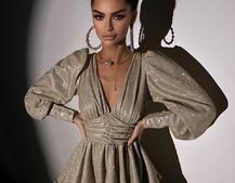 Сукня із пишною подвійною спідницею та драпіруванням Сукня із пишною подвійною спідницею та драпіруванням | PUSHKA SHOP