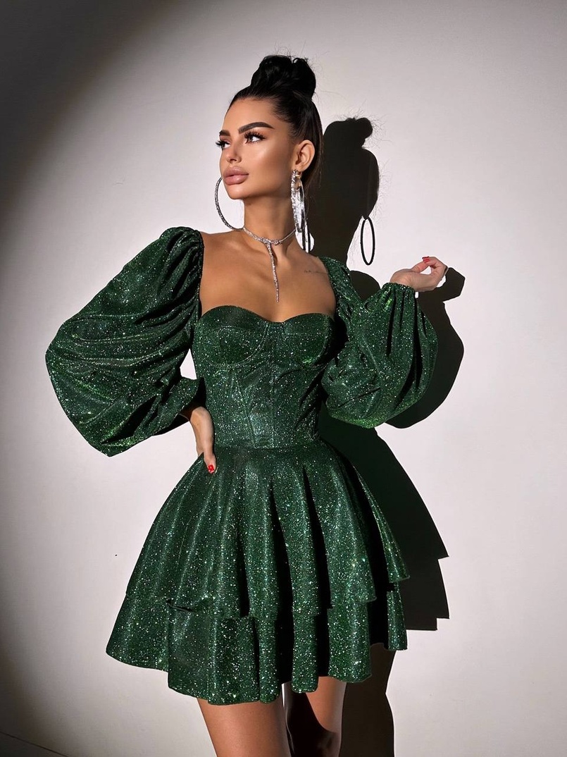 Сяюча корсетна сукня бюстьє з подвійною спідницею Сяюча корсетна сукня бюстьє з подвійною спідницею | PUSHKA SHOP