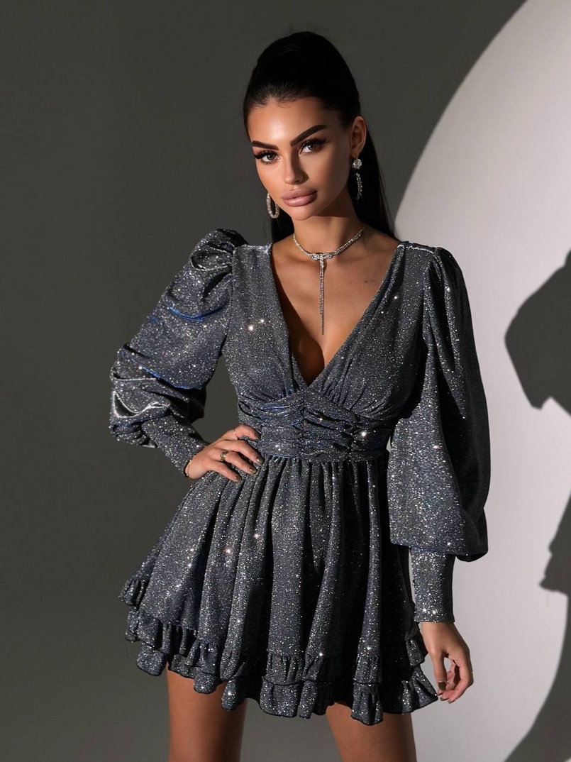 Сукня із пишною подвійною спідницею та драпіруванням  | PUSHKA SHOP