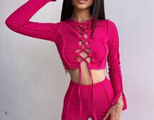 Комплект: топ зі шнурівкою на грудях + легінси Комплект: топ зі шнурівкою на грудях + легінси | PUSHKA SHOP