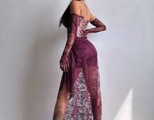 Корсетна сукня максі з рукавичками  | PUSHKA SHOP