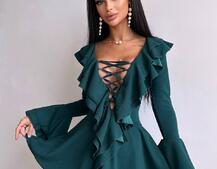 Сукня з з воланами на ґудзиках  Сукня з з воланами на ґудзиках  | PUSHKA SHOP