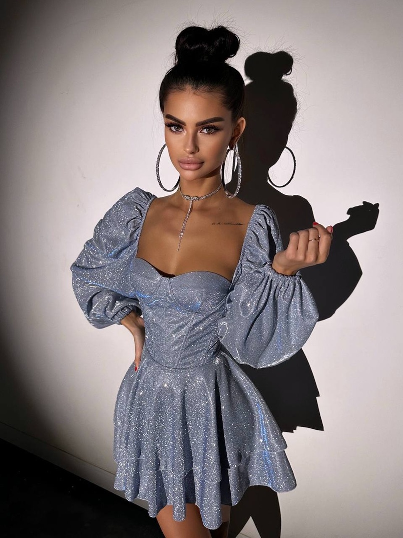 Сяюча корсетна сукня бюстьє з подвійною спідницею Сяюча корсетна сукня бюстьє з подвійною спідницею | PUSHKA SHOP