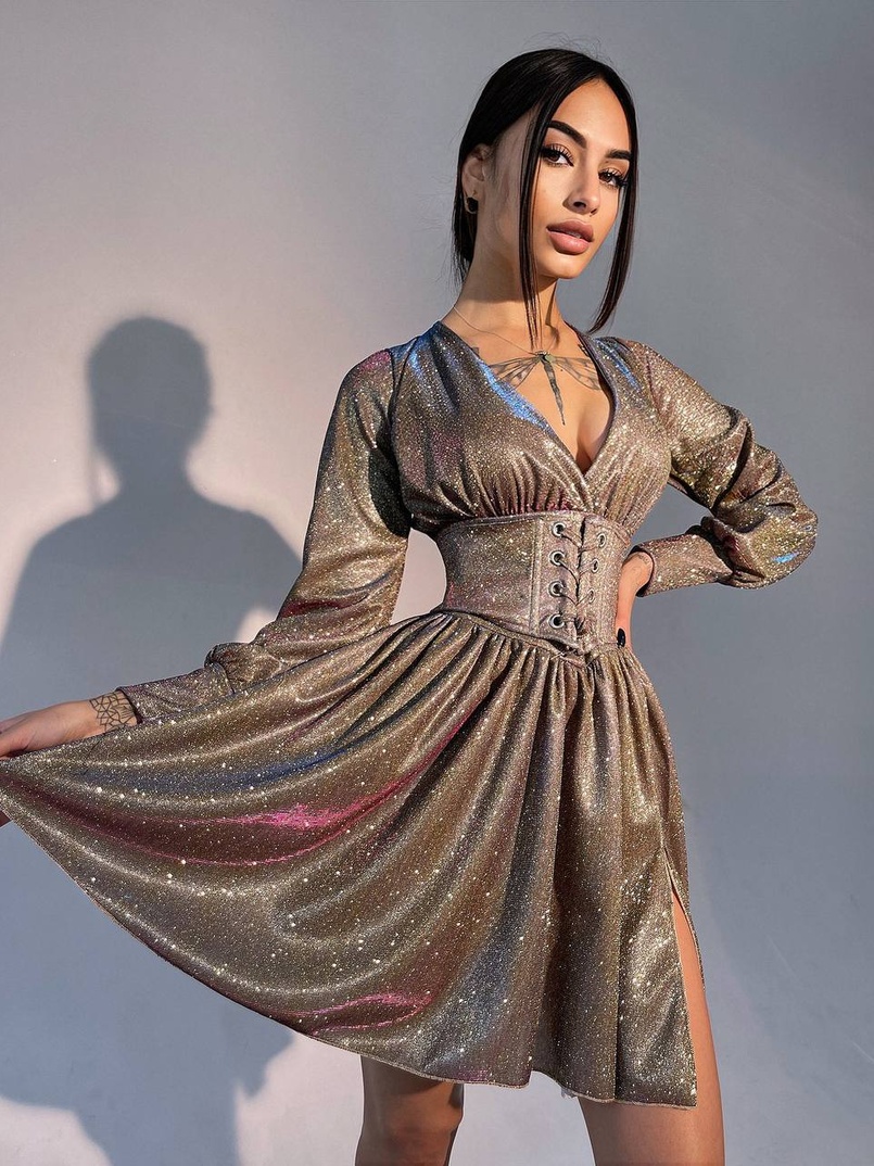 Блискуча сукня з корсетом Блискуча сукня з корсетом | PUSHKA SHOP