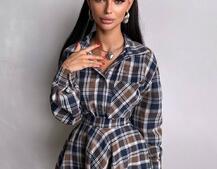 Комплект: сорочка + спідниця у клітинку  Комплект: сорочка + спідниця у клітинку  | PUSHKA SHOP