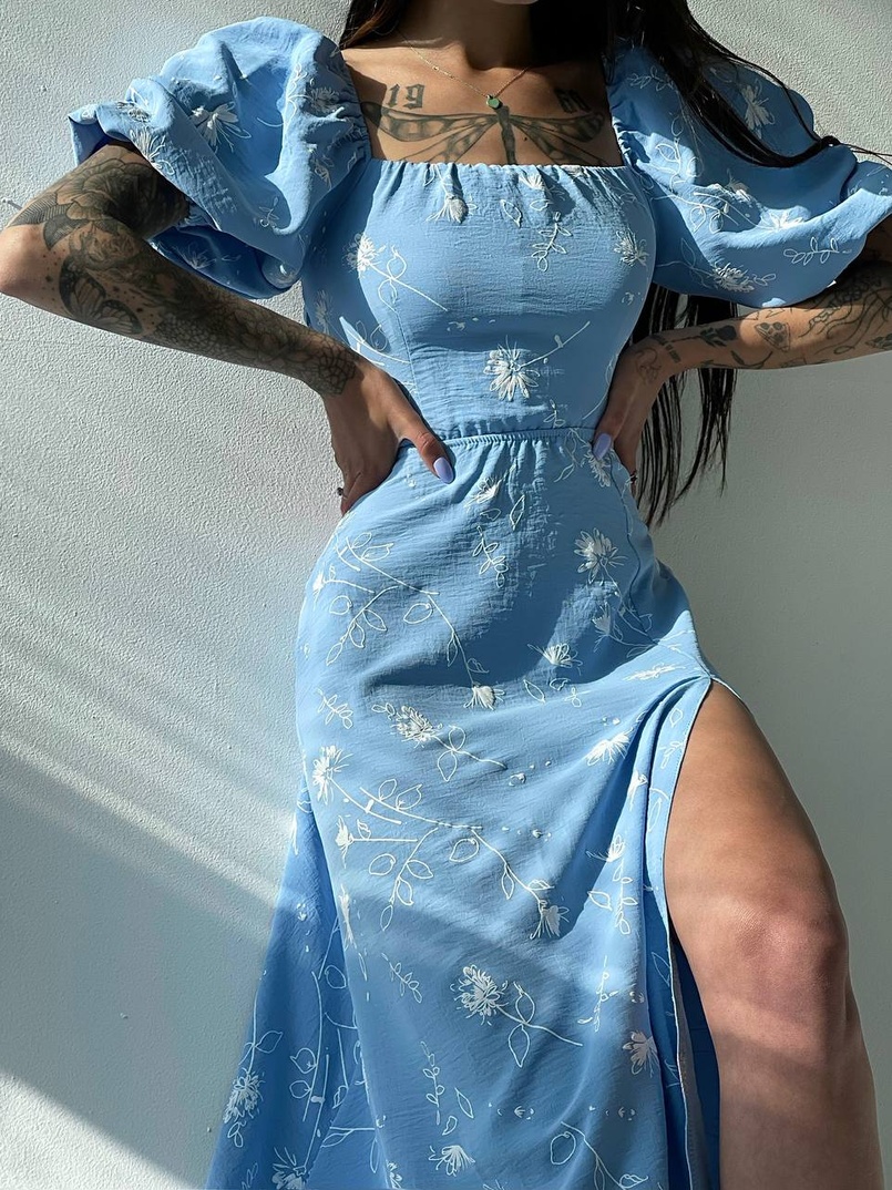 Платье миди со шнуровкой на спинке  | PUSHKA SHOP