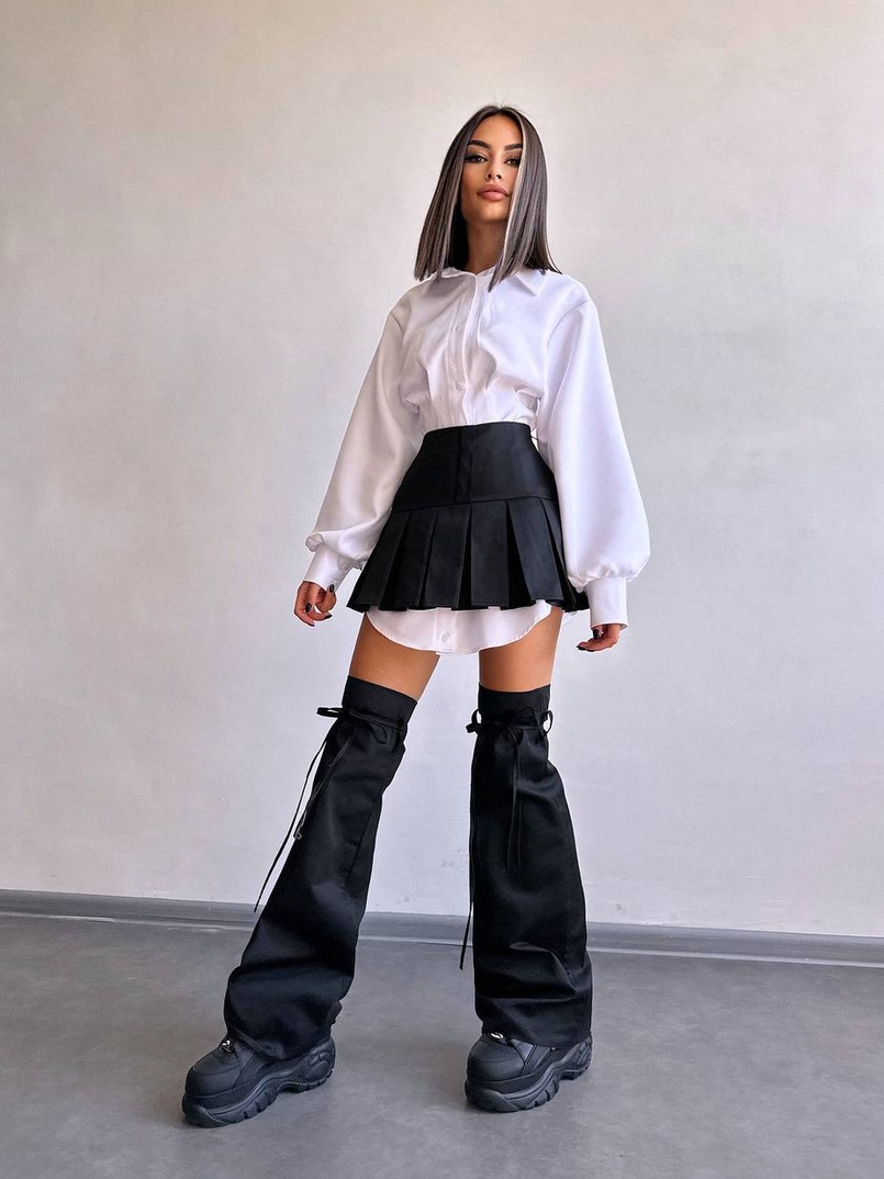 Комплект: спідниця з гетрами + сукня-сорочка  | PUSHKA SHOP