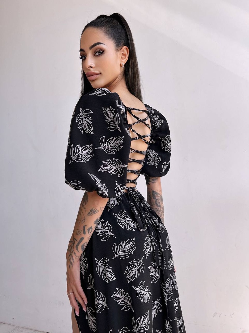 Улюблена сукня міді зі шнурівкою на спинці в нових кольорах Улюблена сукня міді зі шнурівкою на спинці в нових кольорах | PUSHKA SHOP