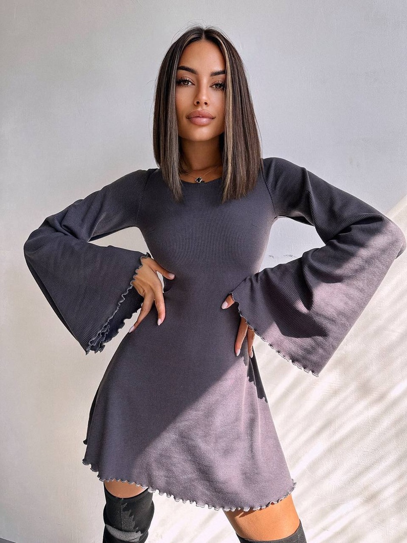 Трикотажна сукня зі шнурівкою на спинці    Трикотажна сукня зі шнурівкою на спинці    | PUSHKA SHOP