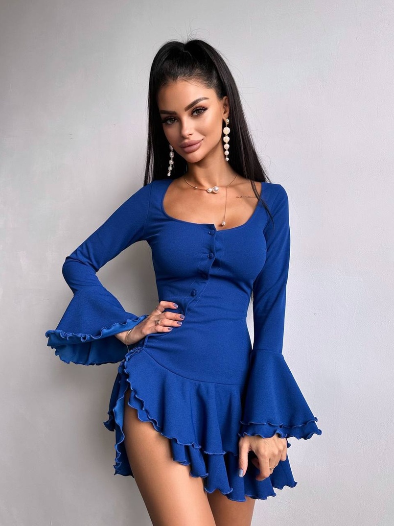 Сукня з з воланами на ґудзиках  Сукня з з воланами на ґудзиках  | PUSHKA SHOP