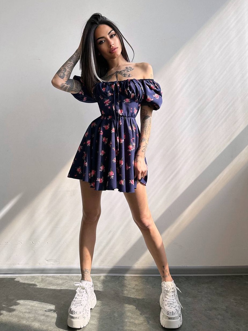 Сукня- міні у квітковий принт Сукня- міні у квітковий принт | PUSHKA SHOP