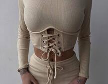 Трикотажний комплект: корсетний топ + легінси Трикотажний комплект: корсетний топ + легінси | PUSHKA SHOP