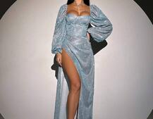 Сяючий комплект: корсет  + спідниця  максі з драпіруванням | PUSHKA SHOP