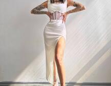 Сукня-міді  з елементами корсету   Сукня-міді  з елементами корсету   | PUSHKA SHOP