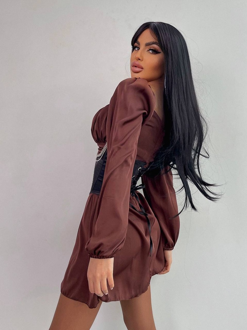 Приталена сукня з шовку  + корсет декорований стразами  Ручна робота  Приталена сукня з шовку  + корсет декорований стразами  Ручна робота  | PUSHKA SHOP