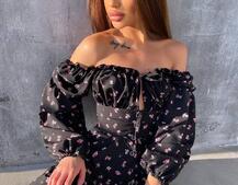 Сукня з воланами та шнурівкою  по спинці Сукня з воланами та шнурівкою  по спинці | PUSHKA SHOP