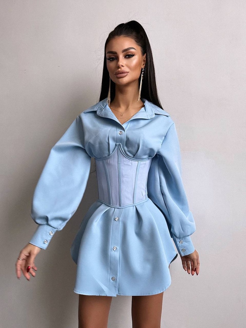 Приталена сорочка + корсет  | PUSHKA SHOP