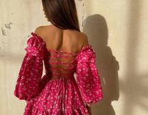 Сукня з воланами та шнурівкою  по спинці Сукня з воланами та шнурівкою  по спинці | PUSHKA SHOP