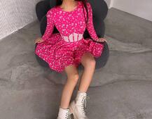 Приталена сукня з корсетною вставкою та спідницею-сонцем Приталена сукня з корсетною вставкою та спідницею-сонцем | PUSHKA SHOP