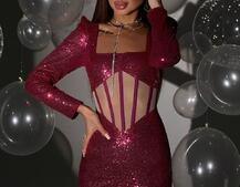 Блискуча корсетна сукня міні | PUSHKA SHOP