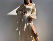 Елегантна сукня міді з корсетним верхом | PUSHKA SHOP