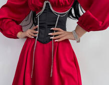 Приталена сукня з шовку  + корсет декорований стразами  Ручна робота  Приталена сукня з шовку  + корсет декорований стразами  Ручна робота  | PUSHKA SHOP