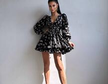 Сукня міні з пишною спідницею та драпіруванням на талії Сукня міні з пишною спідницею та драпіруванням на талії | PUSHKA SHOP