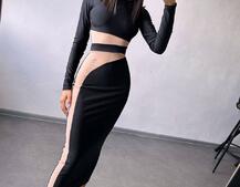 Сукня міді  із вставками сітки  Сукня міді  із вставками сітки  | PUSHKA SHOP