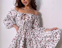 Сукня міні з квітковим принтом  | PUSHKA SHOP