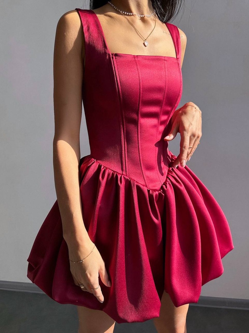 Атласна корсетна сукня міні  Атласна корсетна сукня міні  | PUSHKA SHOP