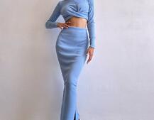 Комплект: топ + спідниця с розрізами  Комплект: топ + спідниця с розрізами  | PUSHKA SHOP