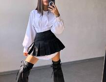 Комплект: спідниця з гетрами + сукня-сорочка  | PUSHKA SHOP