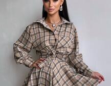 Комплект: сорочка + спідниця у клітинку  Комплект: сорочка + спідниця у клітинку  | PUSHKA SHOP