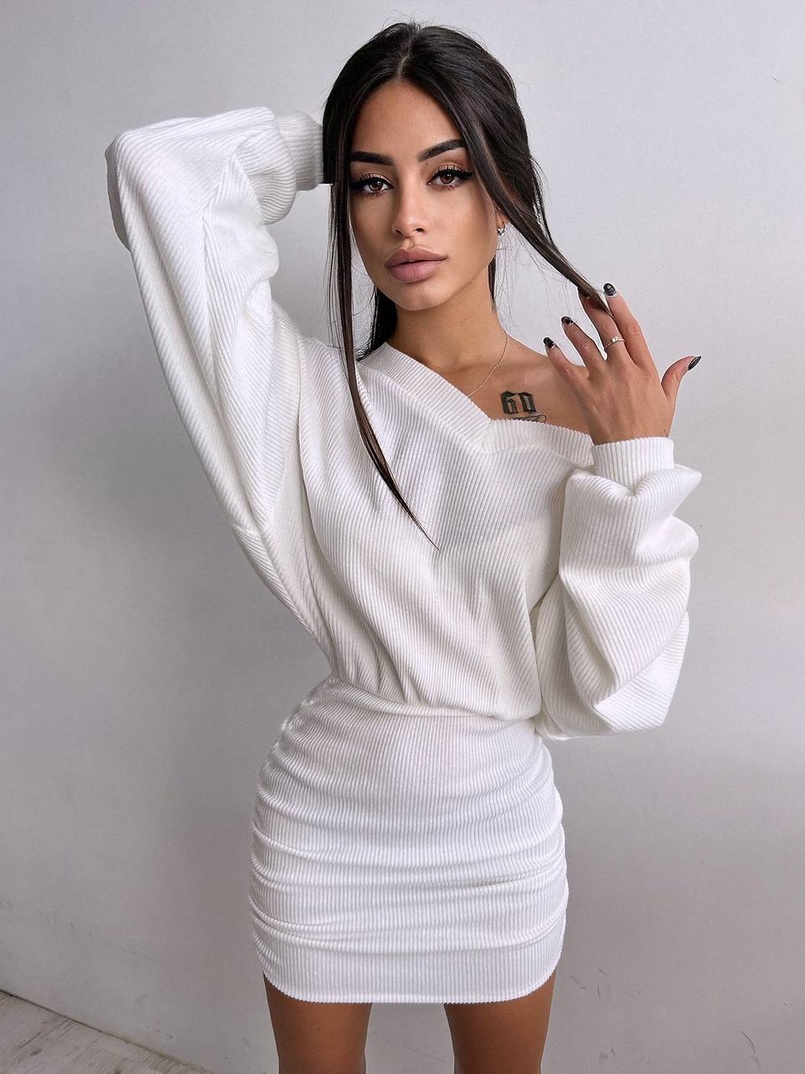 Сукня міні із теплого трикотажу | PUSHKA SHOP