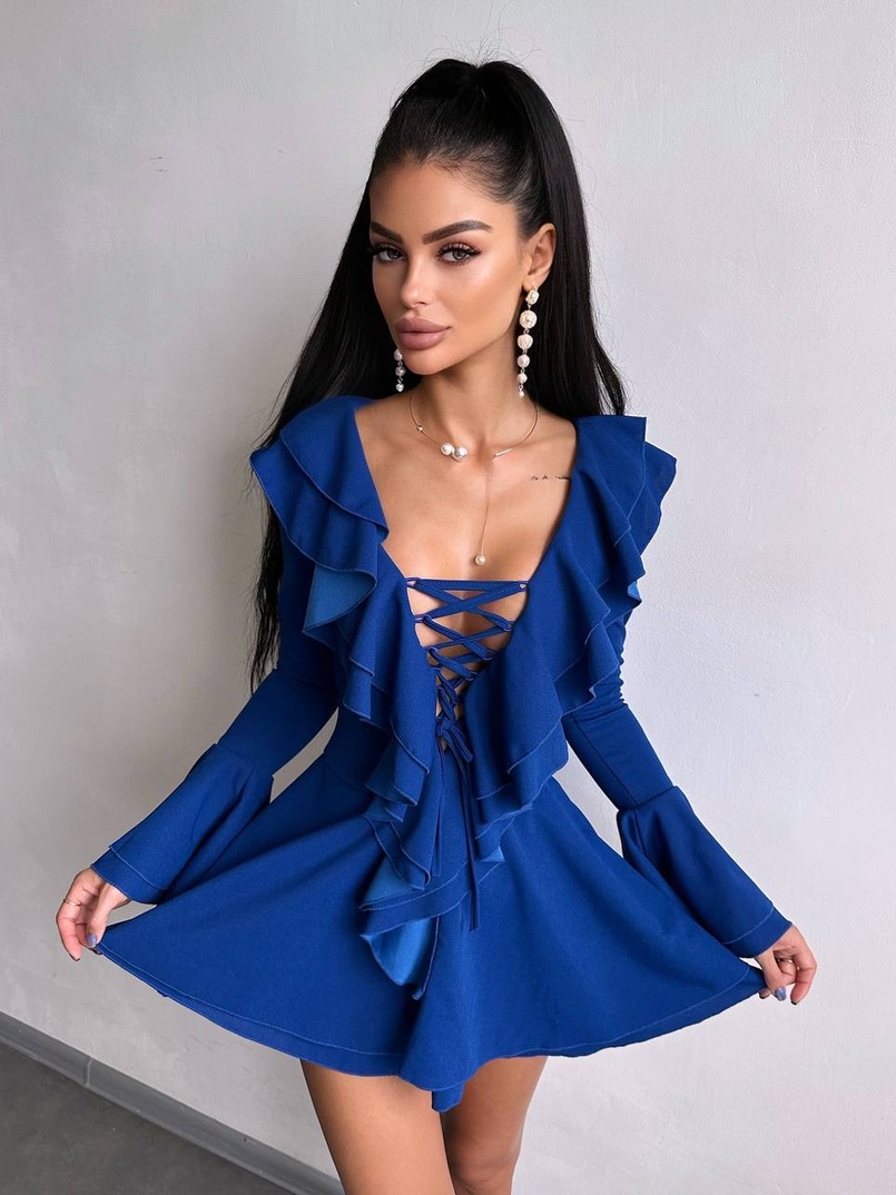 Сукня з з воланами на ґудзиках  Сукня з з воланами на ґудзиках  | PUSHKA SHOP