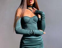 Корсетна сукня міні з філіжанками  | PUSHKA SHOP