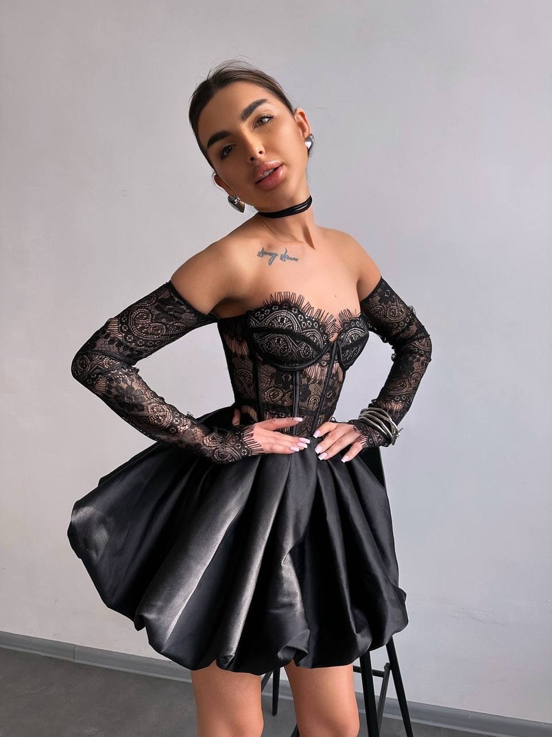 Комплект : мереживний корсет  з чашечками+ спідниця балон  | PUSHKA SHOP