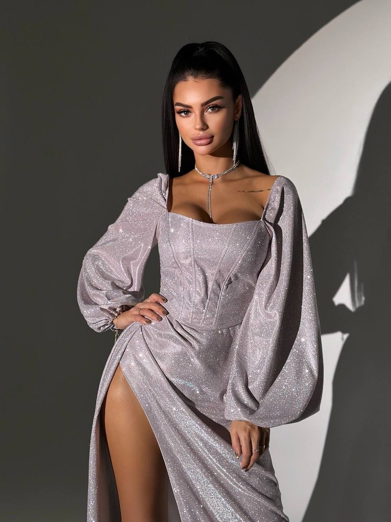 Сяючий комплект: корсет + спідниця  максі з драпіруванням Сяючий комплект: корсет + спідниця  максі з драпіруванням | PUSHKA SHOP