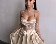 Атласний комплект: корсет + спідниця максі Атласний комплект: корсет + спідниця максі | PUSHKA SHOP