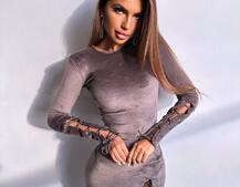 Оксамитова сукня міді зі шнурівкою | PUSHKA SHOP