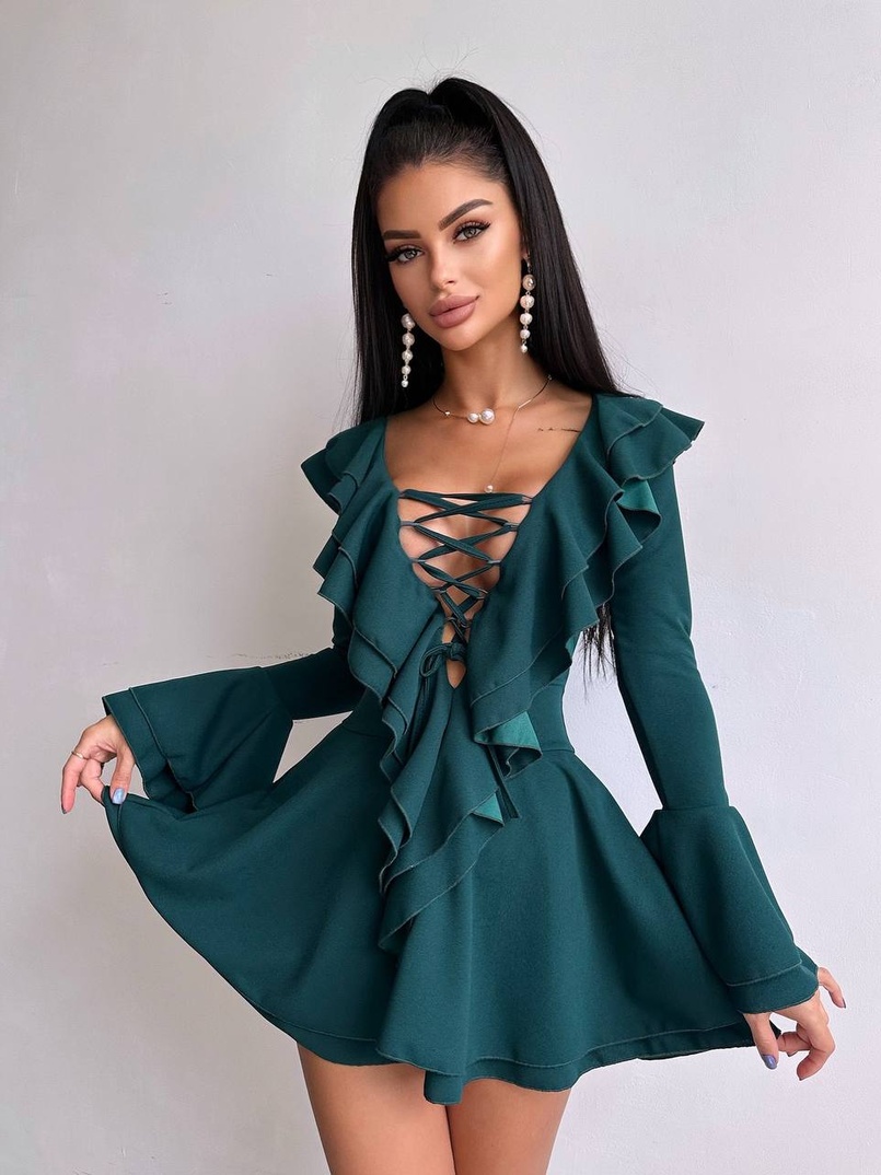 Сукня з з воланами на ґудзиках  Сукня з з воланами на ґудзиках  | PUSHKA SHOP