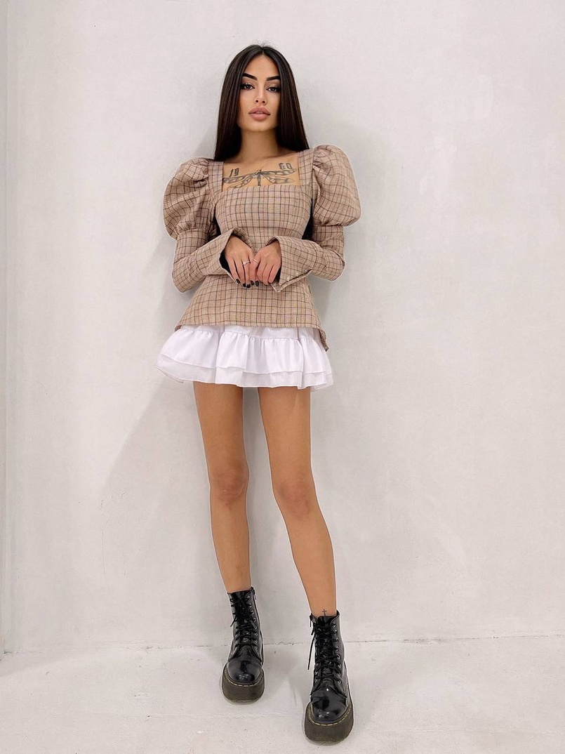 Сукня з об'ємними рукавами + спідниця з воланами Сукня з об'ємними рукавами + спідниця з воланами | PUSHKA SHOP