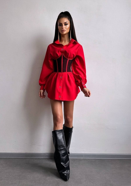 Приталена сорочка + корсет  | PUSHKA SHOP