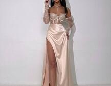 Комплект: мереживний корсет  +  спідниця максі   | PUSHKA SHOP